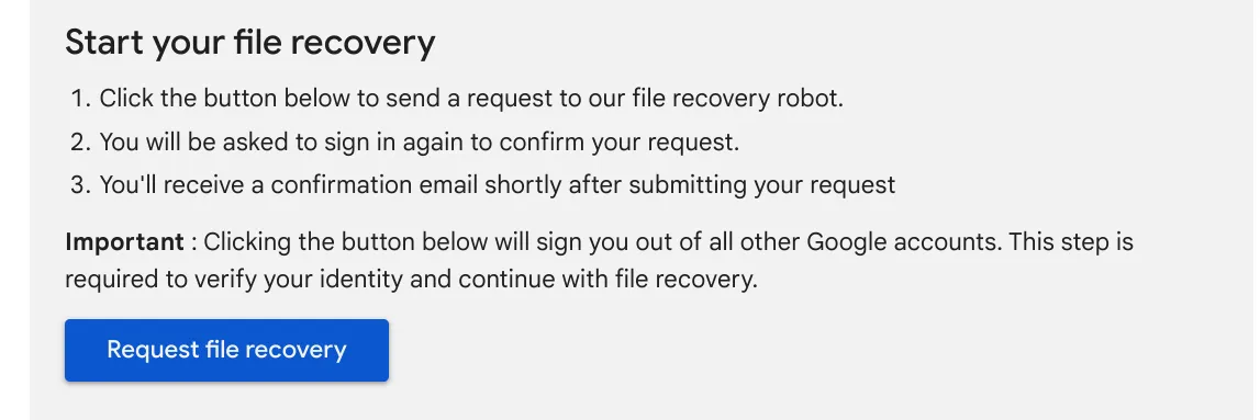 Google’s file recovery robot